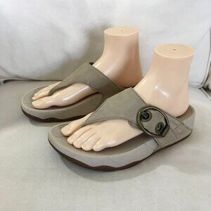 Fitflop LuLu Beige Thong Sandal Sz 7